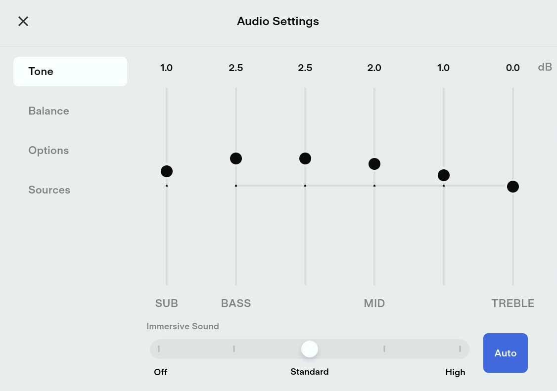 réglage audio